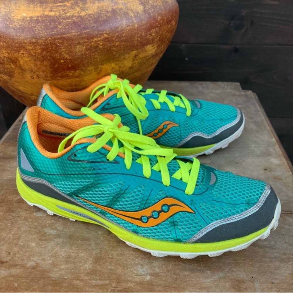 Saucony Kinvara TR Progrid‎ running sneakers womens blue green metallic size 10